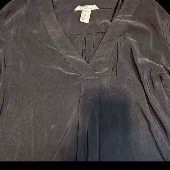 H&M Conscious Long Sleeve Tunic Blouse | US 10 | Charcoal Gray Sustainable Style - Picture 2 of 5